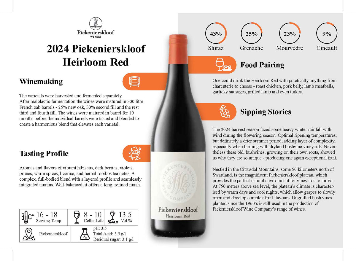 2024 Piekenierskloof Heirloom Red