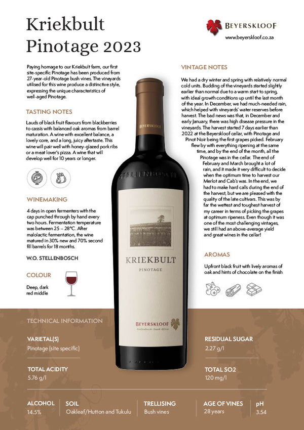 Beyerskloof Kriekbult 2023