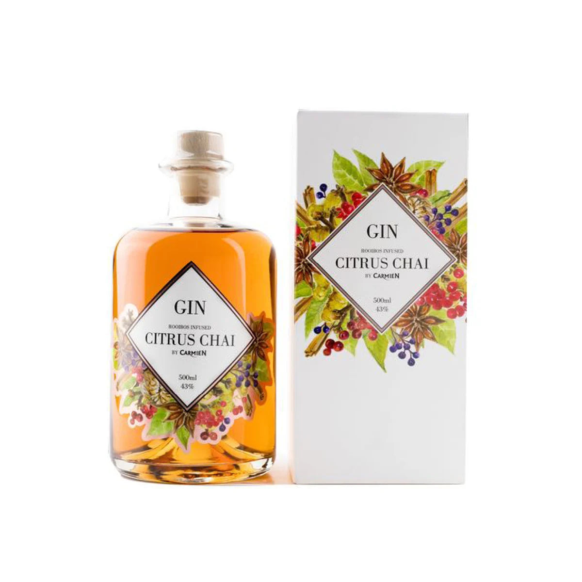 Carmien Rooibos Distilled Gin – Citrus Chai Gin (500ml)