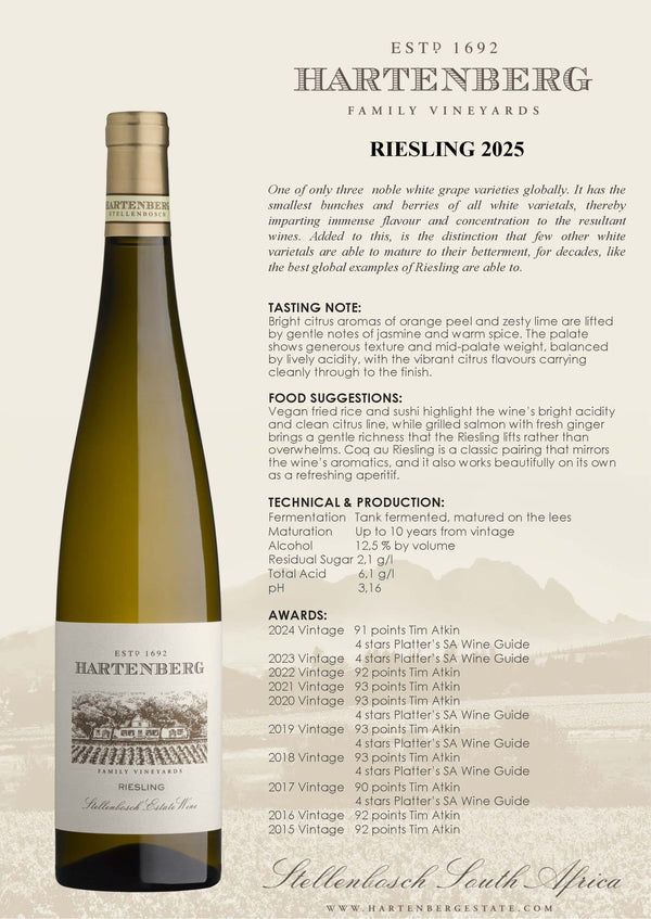 Hartenberg - Riesling 2025 Dry style